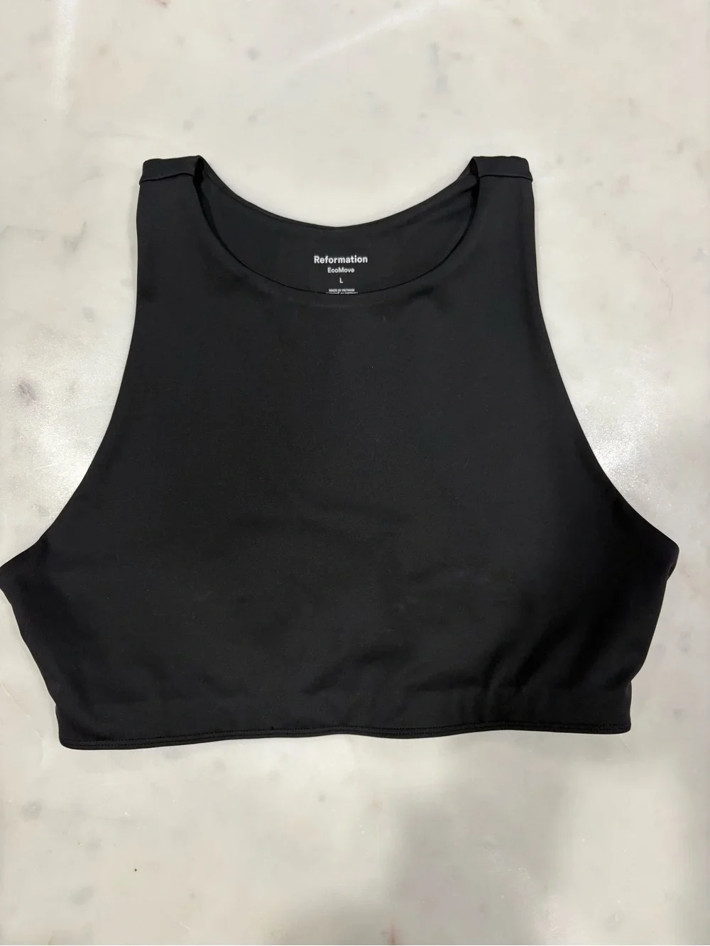 Reformation High-Neck Black Sports Bra - Sz L - Picture 2 of 3